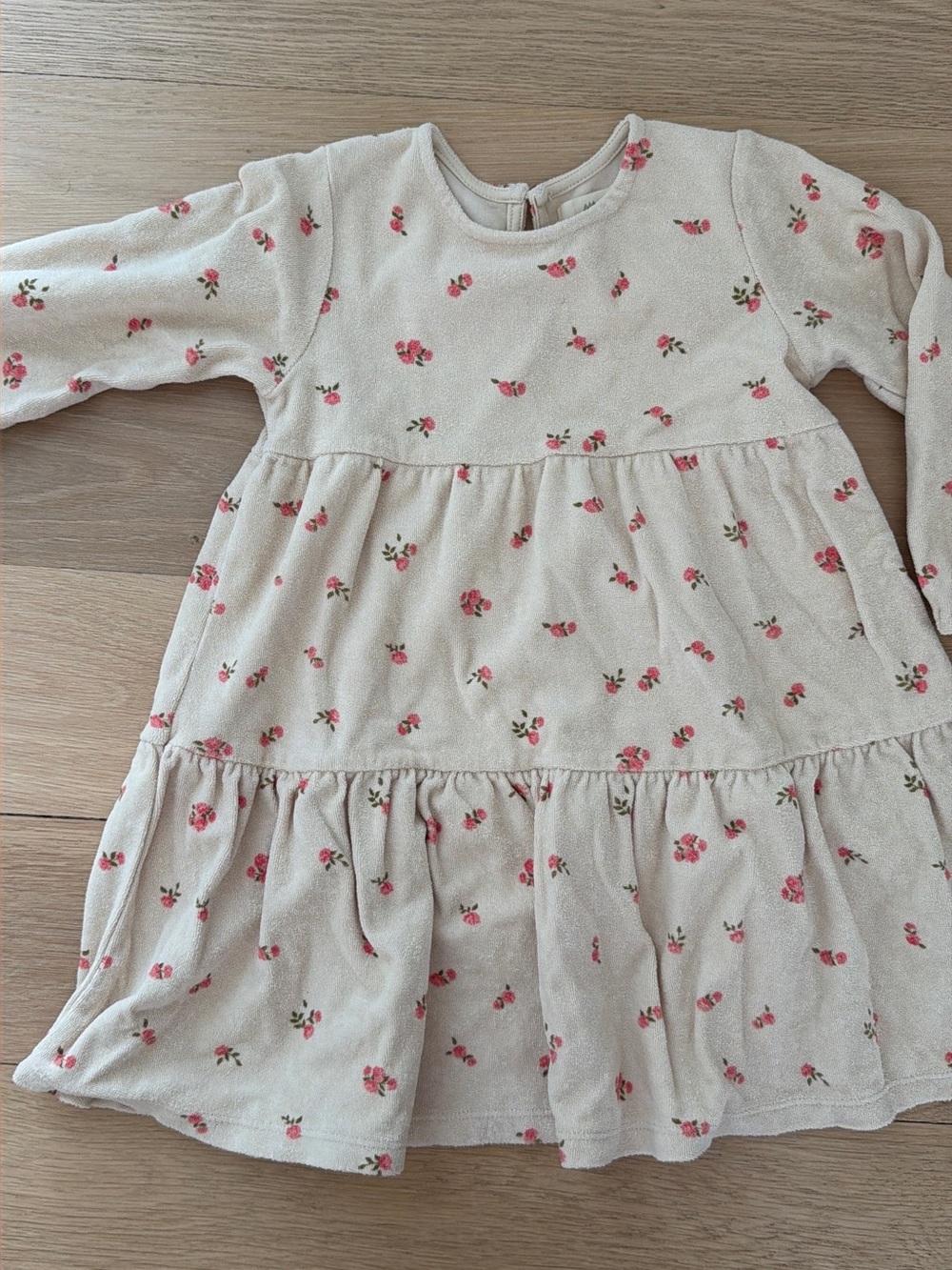 Konges Slojd Cream Floral Baby Dress - Pink Rose Print